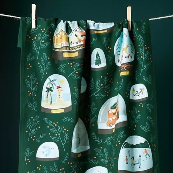 Anthropologie Joy To The World Christmas  Kitchen Towel - Picture 1 of 2